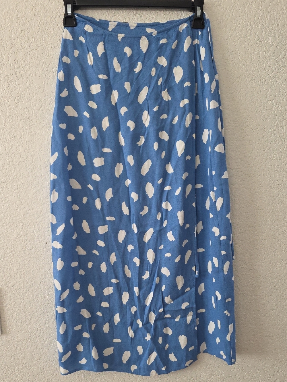 Reformation Midi Wrap Skirt Blue White 2 - Picture 3 of 8